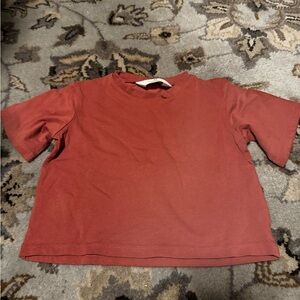 NWOT, H&M boxy fit, size 3/4T, burnt Red